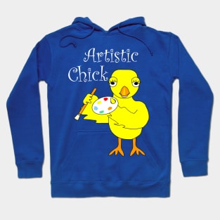 Artistic Chick White Text Hoodie